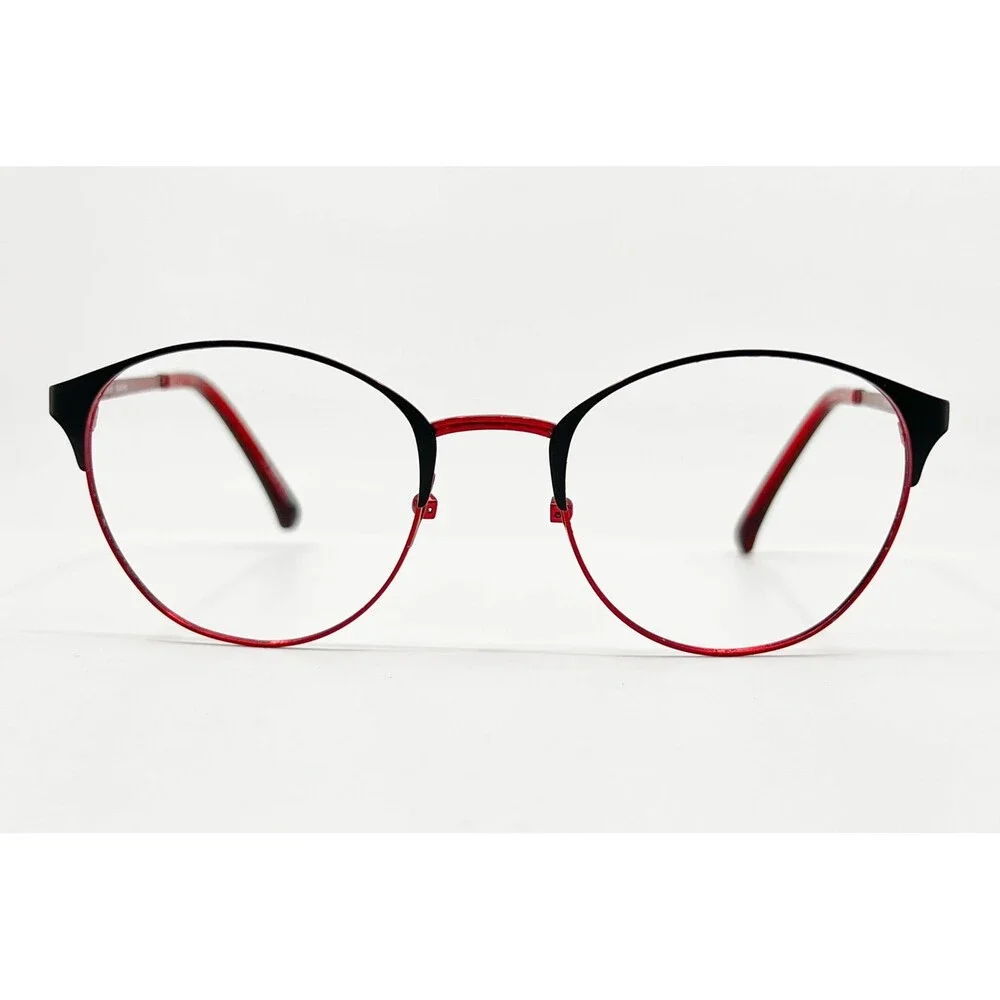 Karen Kane Eyeglasses Womens Black Red Durian Round Full Rim Frames 48-19-135